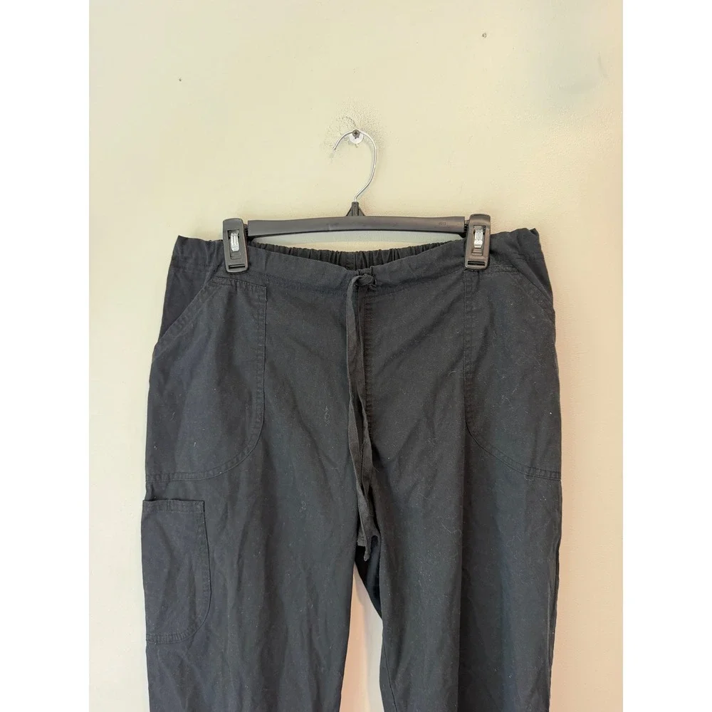 Scrubstar Black Cargo Scrub Pants Medium SSL09049B Drawstring Elastic Waist